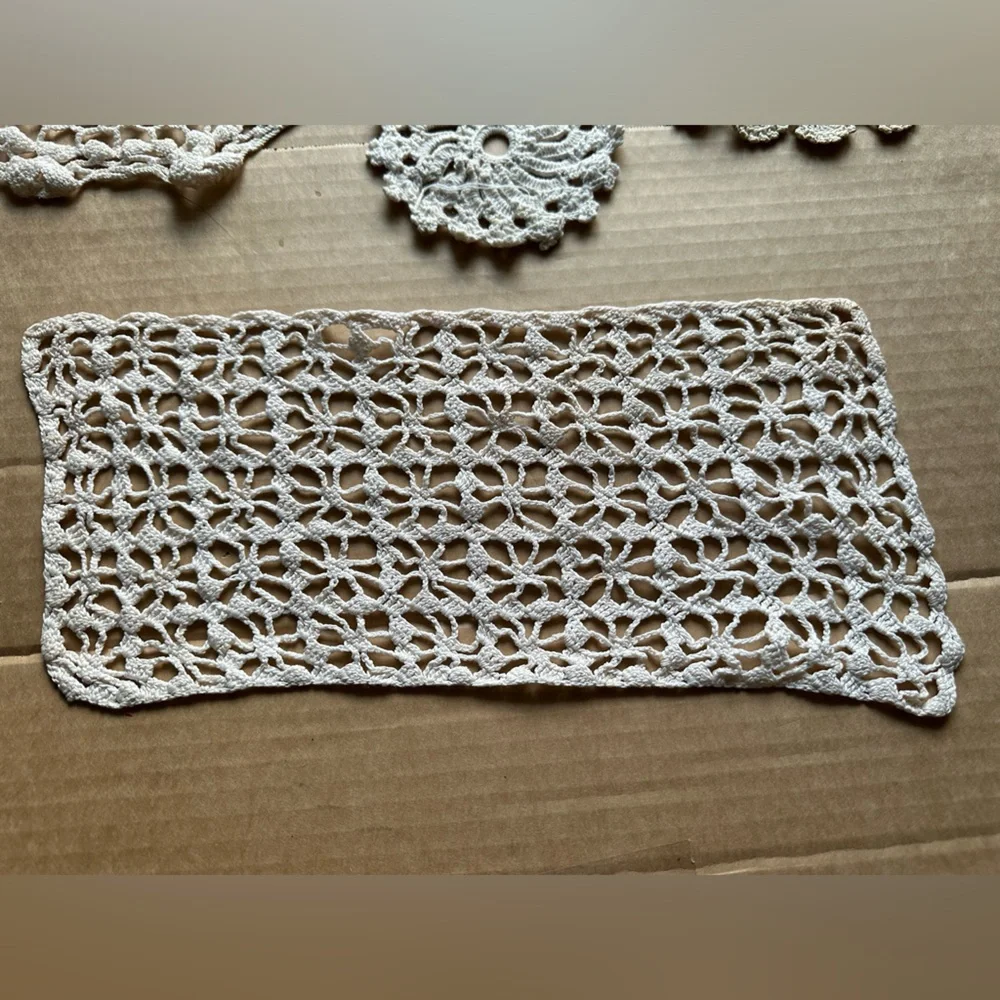 Vintage Doilies 4 piece lot - light stains